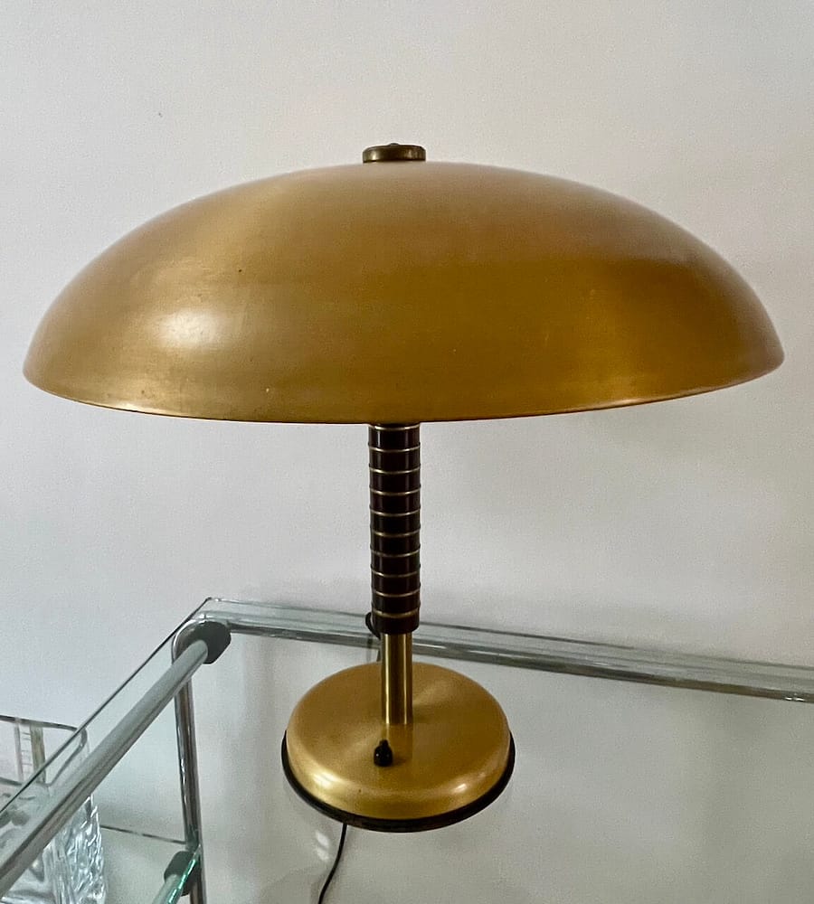 1 german 1930 table lamp brass and bakelite