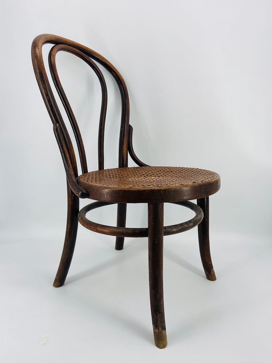 1900 caned wood nanny chair
