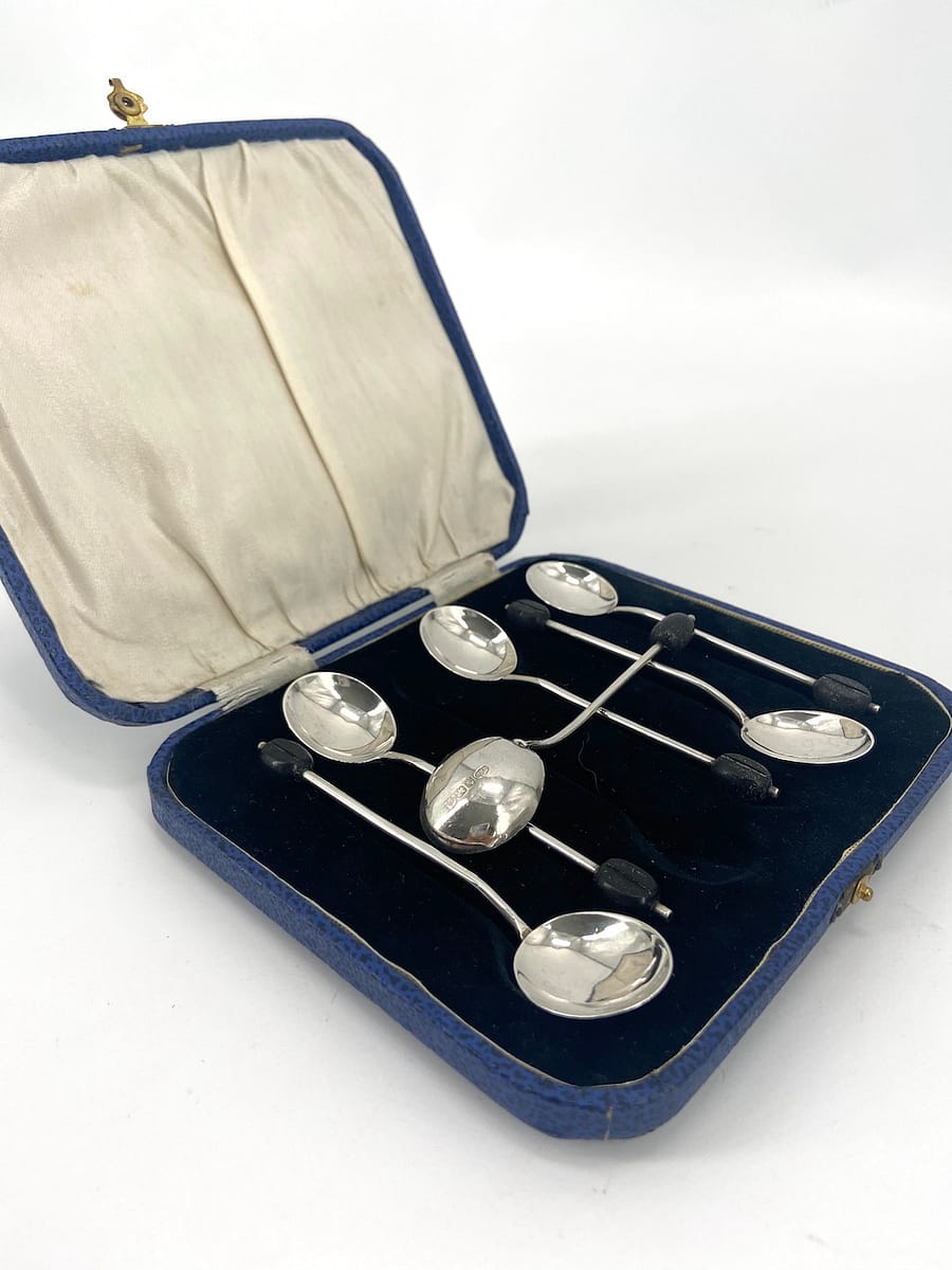 6 english silver spoons