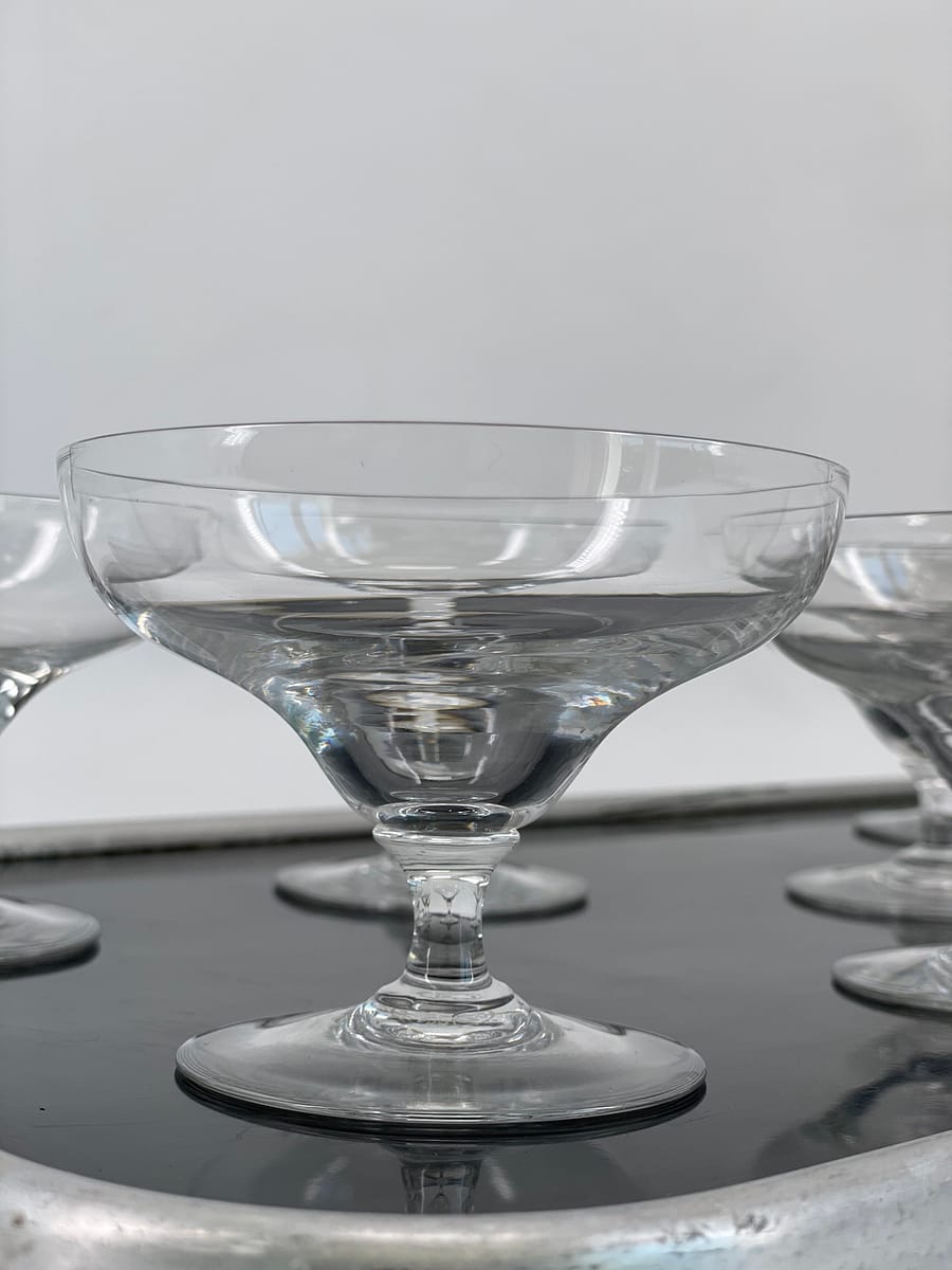 coupes à champaggne en cristal de Baccarat 1931 modèle Bâle