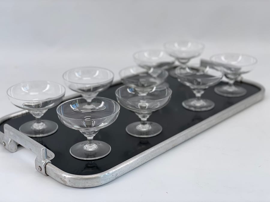 1931 ARt Déco champagne glasses Baccarat Crystal model Bâle