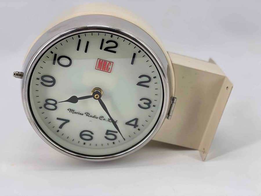 vintage enamel chrome clock