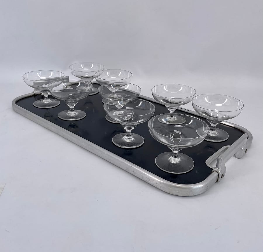 1931 Art Déco crystal champagn glasses Bâle