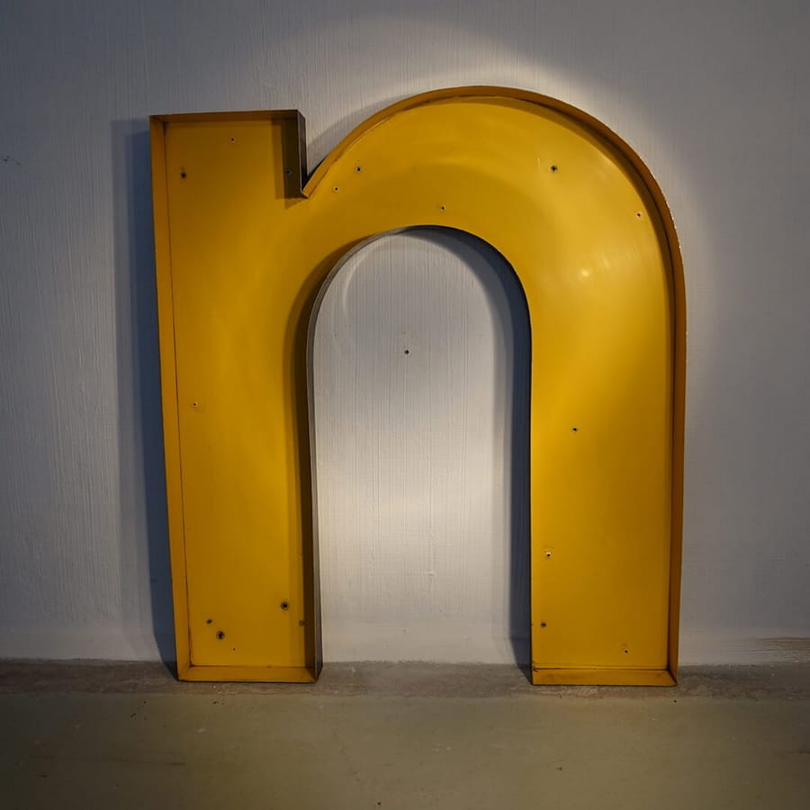 N signage metal letter french vintage