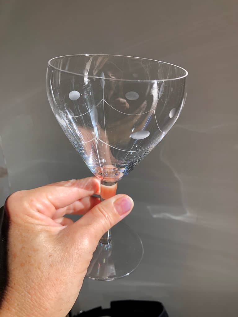 verre art deco cristal taille eau vin