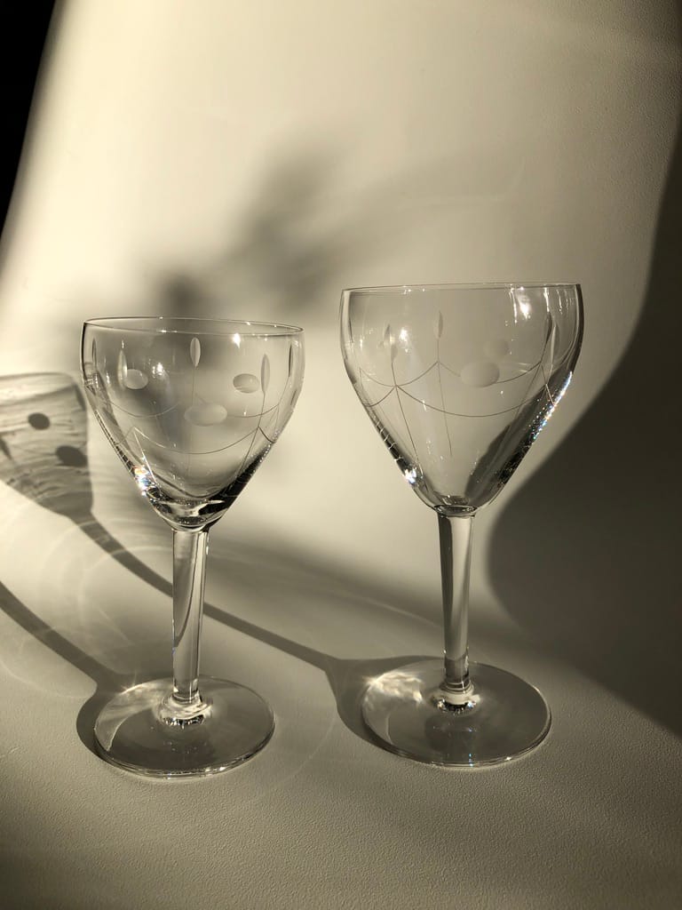 verres art deco vin et eau