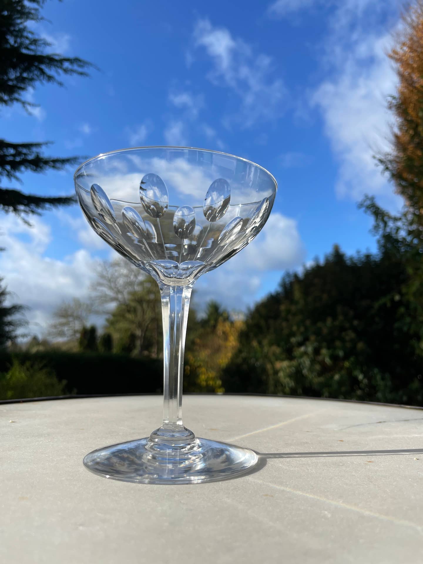 3 coupe a champagne cristal baccarat 1930