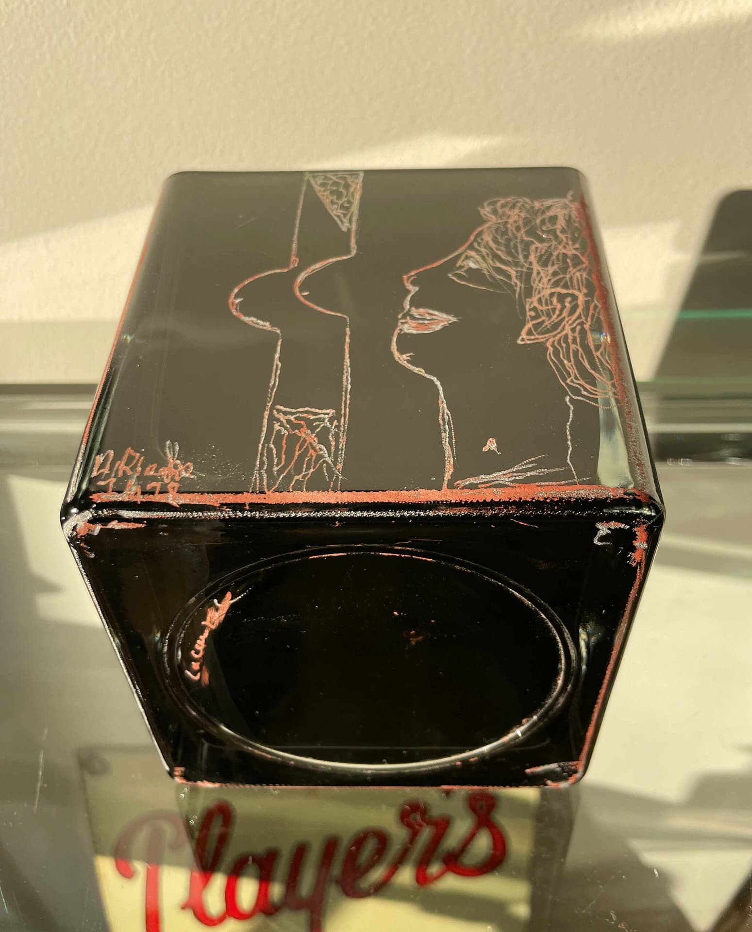 5 black opaline riecke glass vase la coupole man and woman