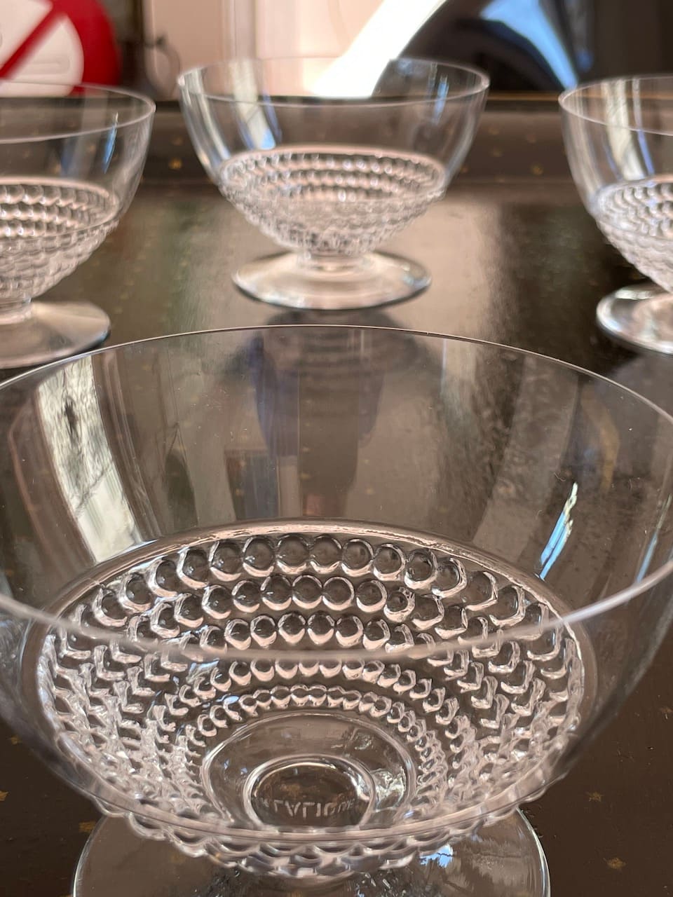 6 rene lalique art deco champagne glasses nippon