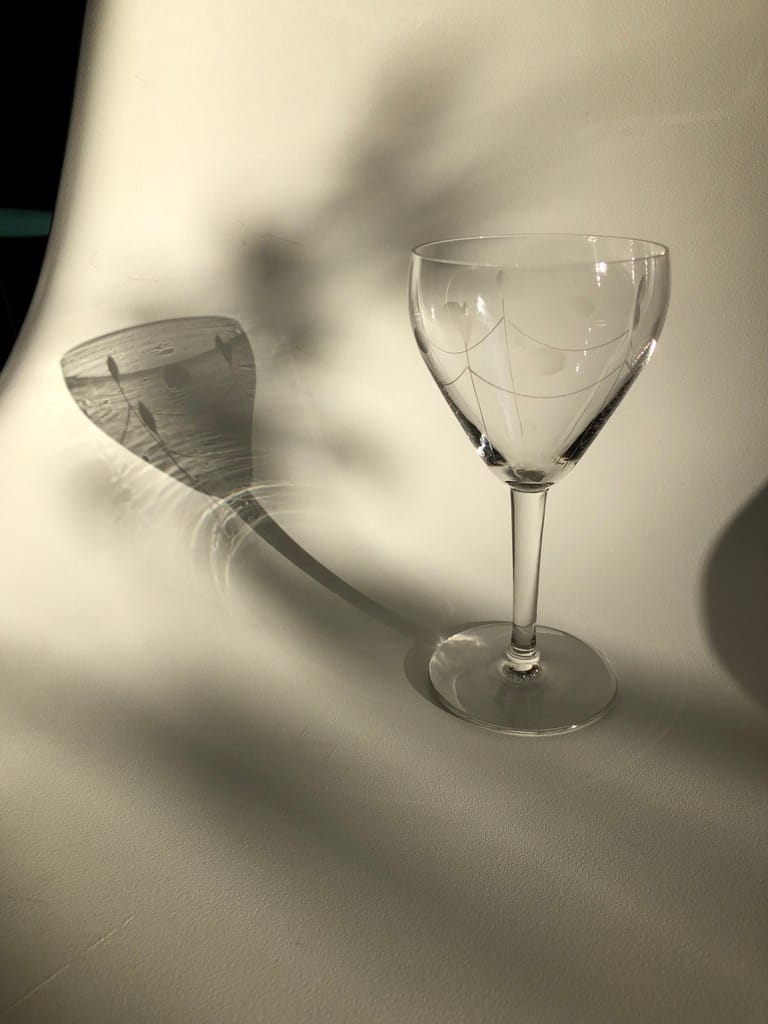 wine glass art deco french BLANC crystal