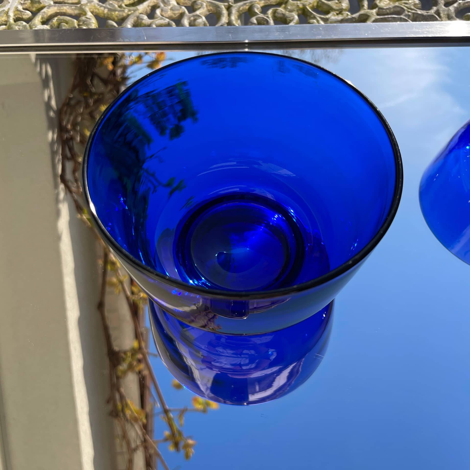XIXth century baccarat cobalt blue cristal bowl for sale