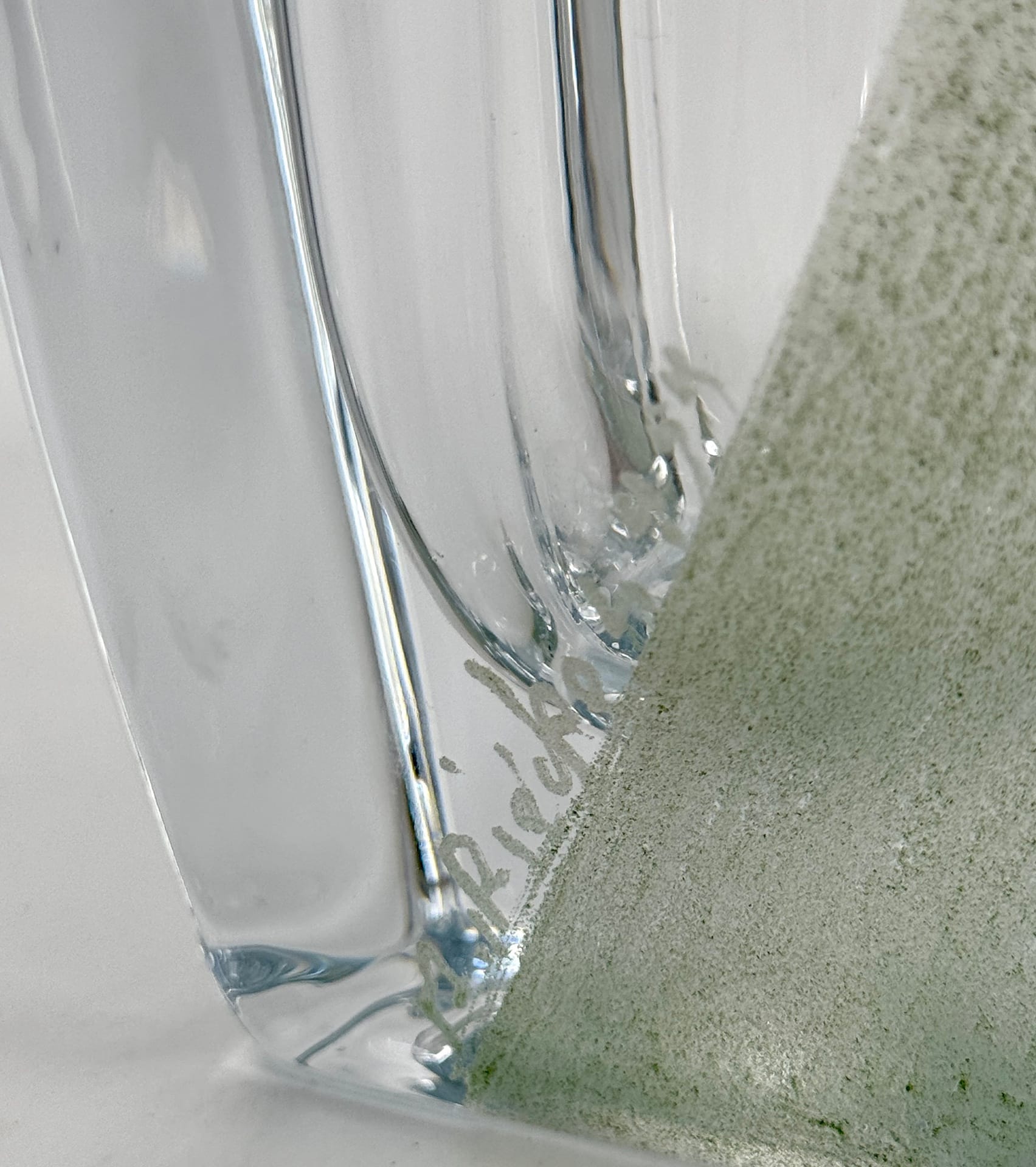 anatole riecke vase cristal green mid century